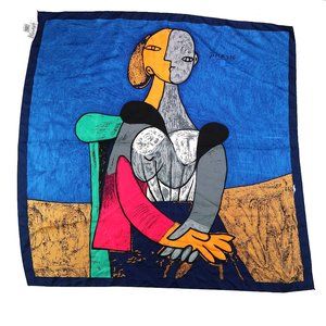 PICASSO Scarf 90s Novelty Print